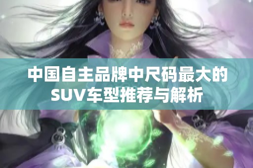 中国自主品牌中尺码最大的SUV车型推荐与解析