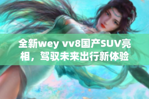 全新wey vv8国产SUV亮相，驾驭未来出行新体验