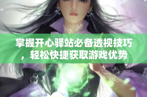 掌握开心驿站必备透视技巧，轻松快捷获取游戏优势