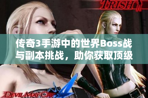 传奇3手游中的世界Boss战与副本挑战，助你获取顶级装备秘籍