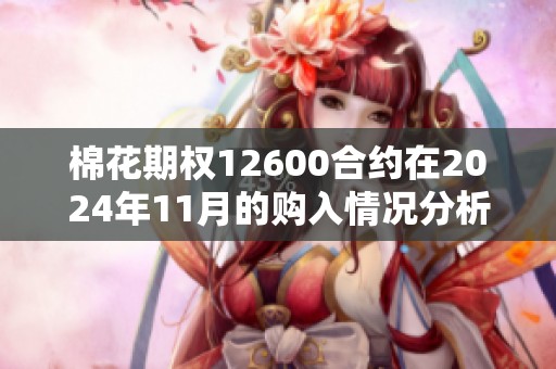 棉花期权12600合约在2024年11月的购入情况分析