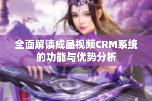 全面解读成品视频CRM系统的功能与优势分析